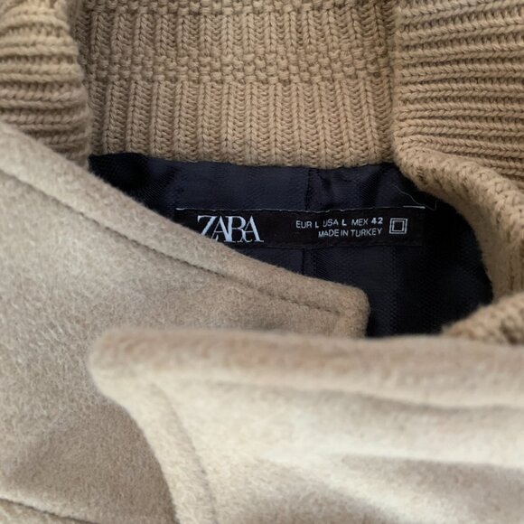 ZARA Long Wool Coat Jacket - Picture 4 of 4